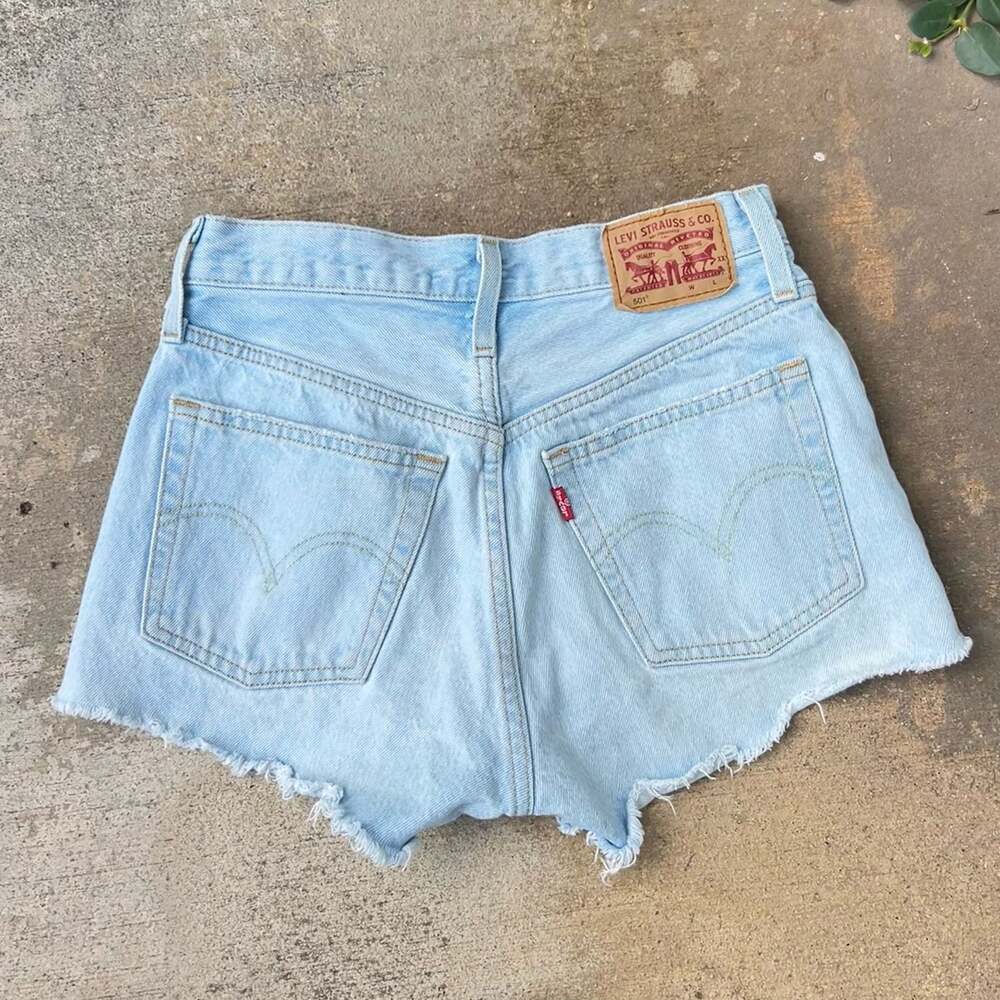 Levi's 501 Original High-Rise Distressed Cut-Off Denim Shorts Light Wash